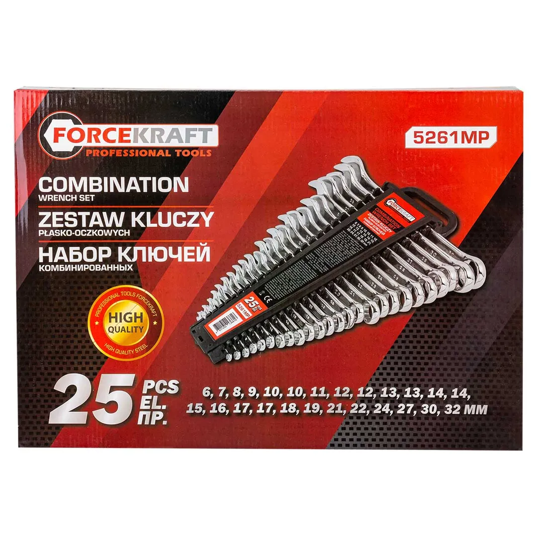 Набор ключей комбинированных 25 пр. 6-32 мм ForceKraft FK-5261MP