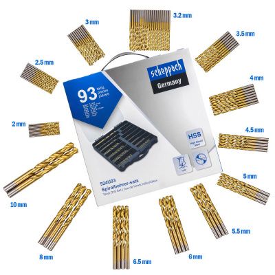 Набор сверл по металлу 93 пр. Scheppach SCH-924U93