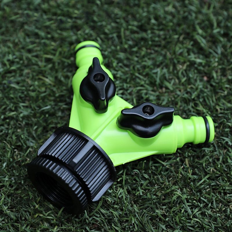 Распределитель поливочный двухканальный Deli GS EDL8797, 3/4", черный, зеленый