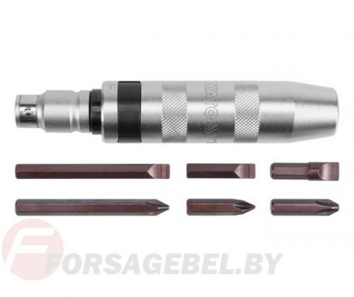 Отвёртка ударная + 6 бит Yato YT-2801