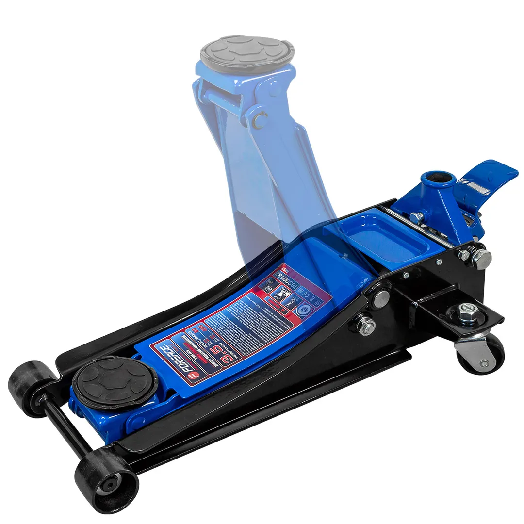 Домкрат подкатной гидравлический 3,5 т, 80-495 мм, низкопрофильный двухпоршневой с резиновой накладкой Forsage F-T830018Z MST