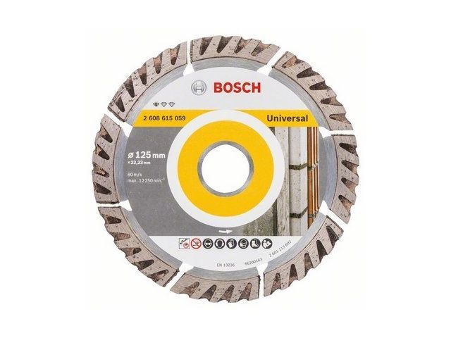 Алмазный круг 125х22 мм универс. сегмент., 10 шт. Turbo STANDARD FOR UNIVERSAL Bosch 2608615060