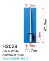 Клипса для крепления внутренней обшивки а/м Тойота аллюминиевая, 100 шт Forsage H2029(Toyota)