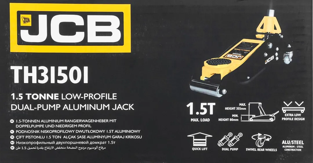 Домкрат подкатной гидравлический 1.5 т, 80-355 мм JCB JCB-TH31501