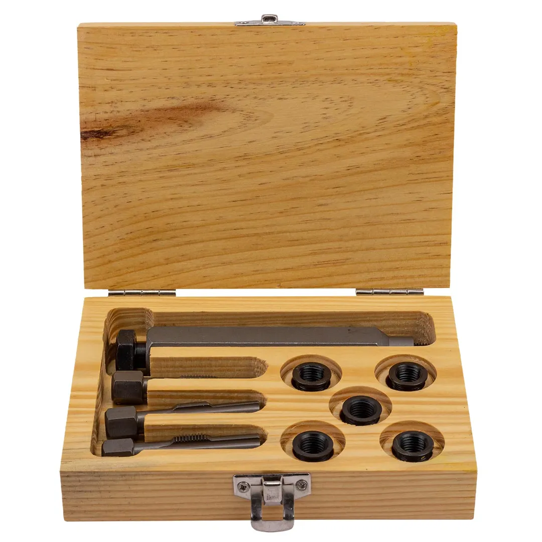 Набор метчиков и футорок для восстановления резьбы свечей накаливания 9 пр. Partner PA-1009-1