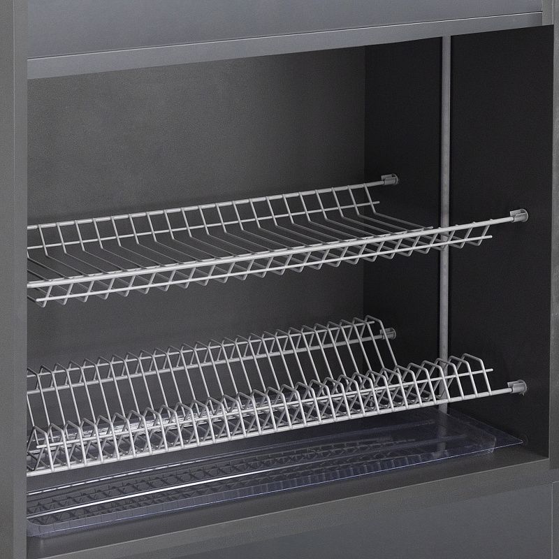 Сушка для посуды 800 MOUNT, серый, без коробки, AKS 113338