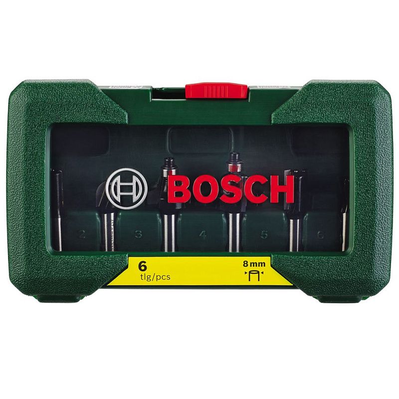 Набор фрез по дереву хв 8 мм (6 шт) BOSCH (2607019463)