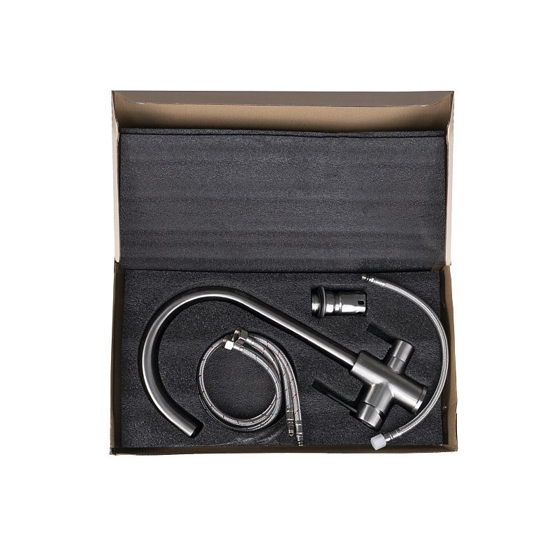 Смеситель для кухни двухрычажный, HDF-8204, сатин, AKS 117678