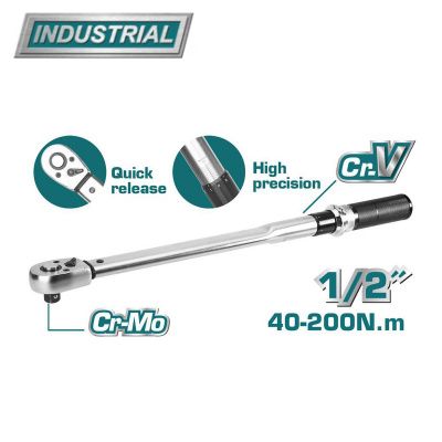 Динамометрический ключ 1/2'' 40-200Nm TOTAL THPTW200N2