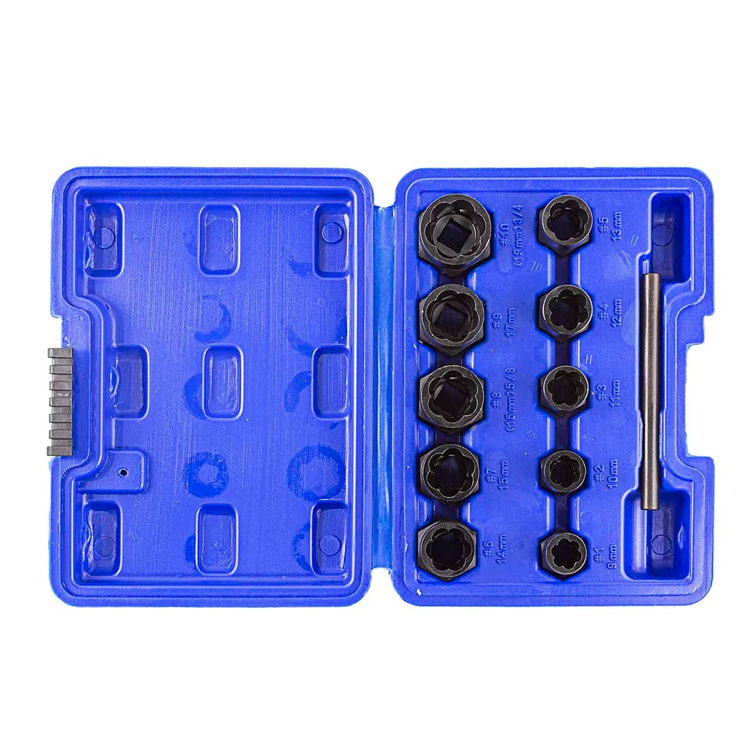 Набор головок-экстракторов для повреждённых болтов и гаек 9-19 мм 11 пр Forsage F-912U3