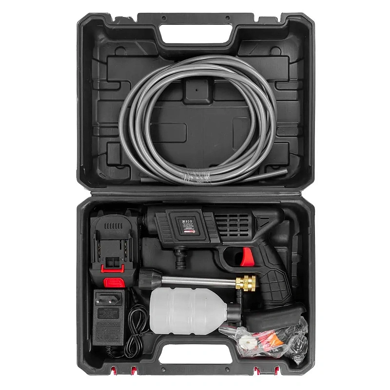 Мойка высокого давления аккумуляторная 21В,15 Бар,2.8 л/мин, батарея 1500 мАч ForceKraft FK-PG001