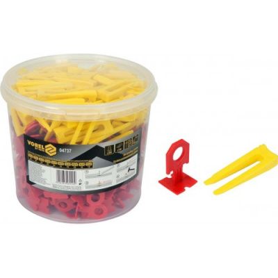 Система для выравнивания плитки 3 мм, клипсы 300 шт. + клинья 100 шт. Vorel 04737