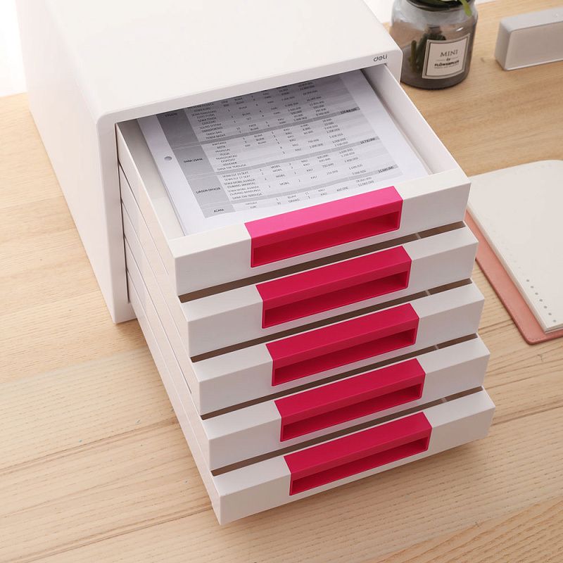 Бокс для документов "Deli Rio", белый, розовый