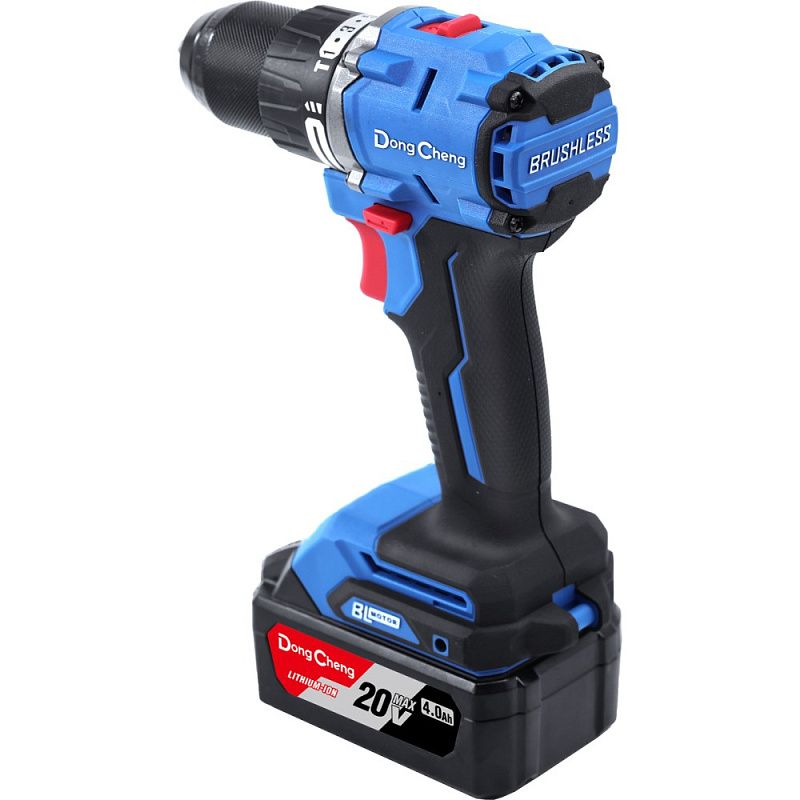 Аккумуляторная дрель-шуруповерт DongCheng DCJZ2060i (TYPE EM), 20 В, 60 Нм, 2 АКБ, 4 Ач, З/У 2 А