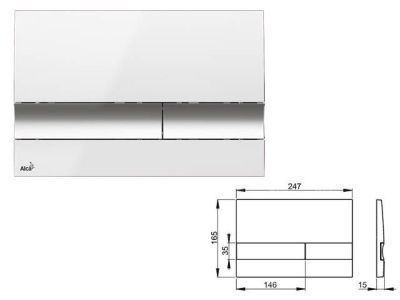 Кнопка для инсталляции, белый/хром-глянец, Alcaplast M1720-1