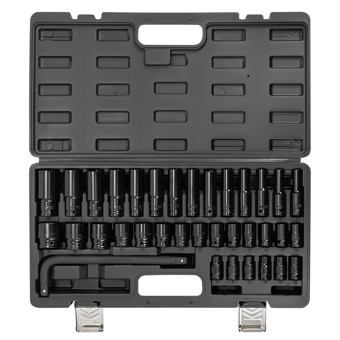 Набор ударных глубоких/коротких головок 8-32 мм 35 пр 1/2'' 6-гр EVERFORCE EF-4359MPB