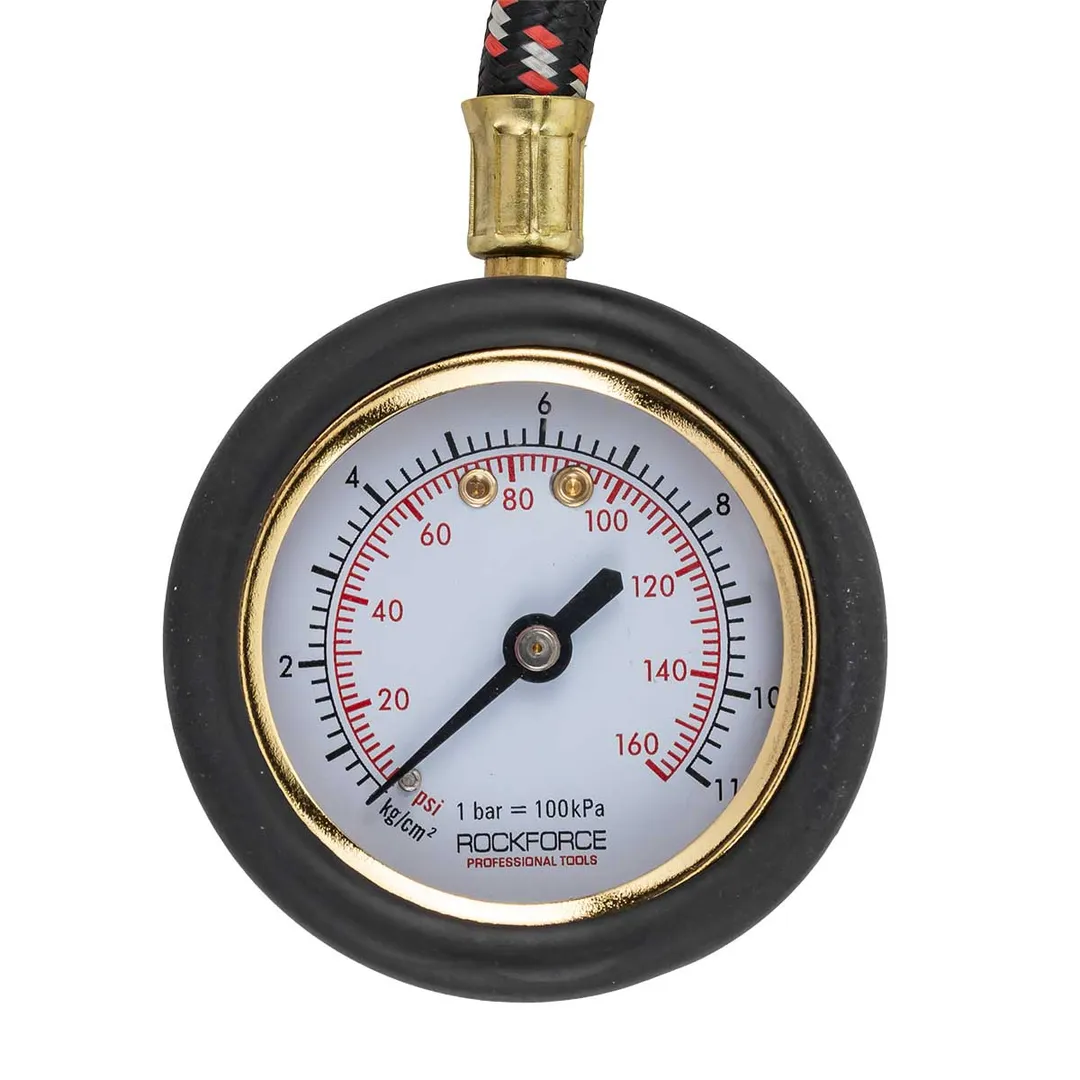 Индикатор для проверки давления в шинах с гибким шлангом, 0-11 Bar RockForce RF-SDG-06