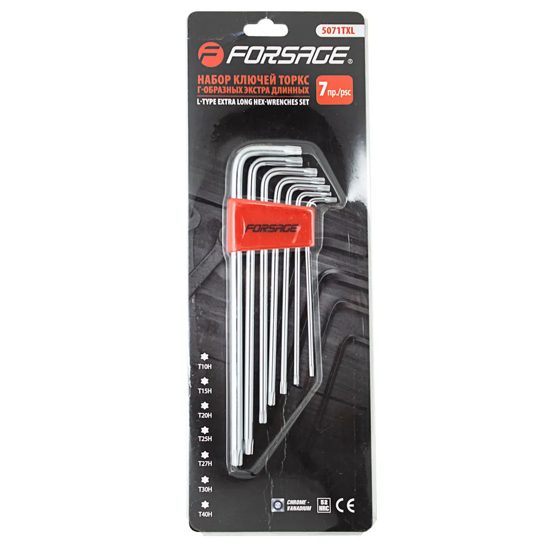 Набор экстра длинных ключей Torx с отверстием 7 пр. Forsage F-5071TXL