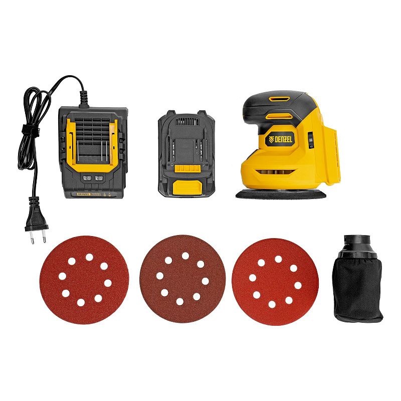 Машина шлифовальная эксцентриковая аккумуляторная CROSH-20-125, Li-Ion, 20 В Denzel 28901