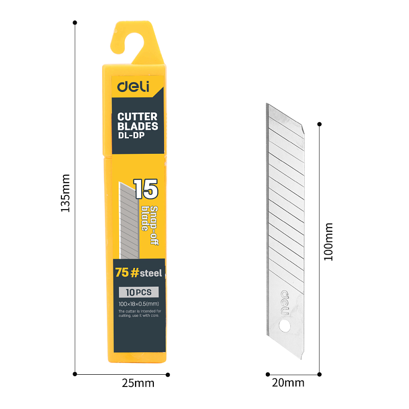 Лезвие для ножа Deli "EDL-DP", 18 мм, 10 шт.