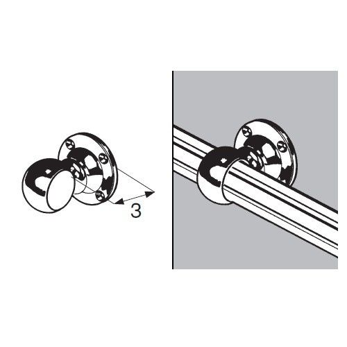 Держатель дистанционный проходной трубы d25, 992, черный AKS 113967