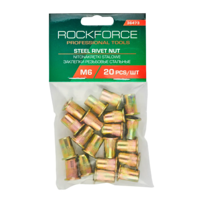 Набор резьбовых стальных заклепок М6 20 шт RockForce RF-36473