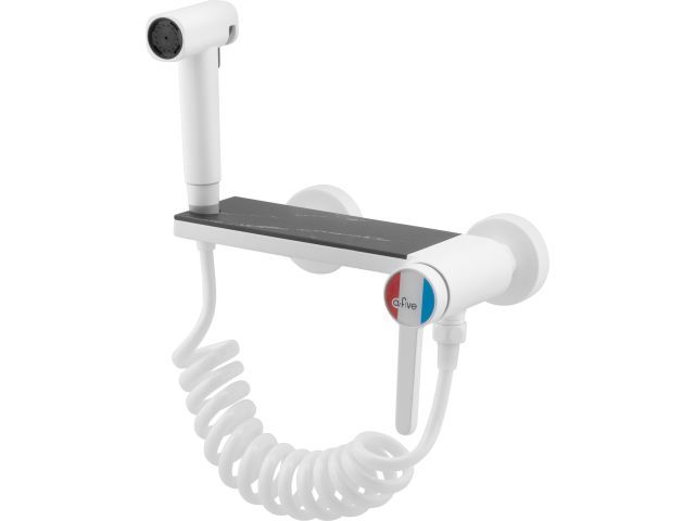 Смеситель для биде Lt D35, серия Lotus белый, на стену, излива нет A-five A5-0745