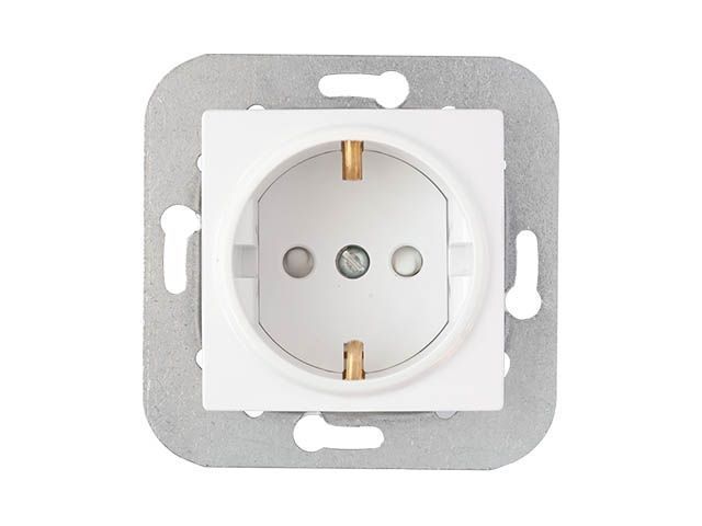 Розетка 1-ая (скрытая, с/з, з/ш) белая, Уют, Bylectrica РС16-532