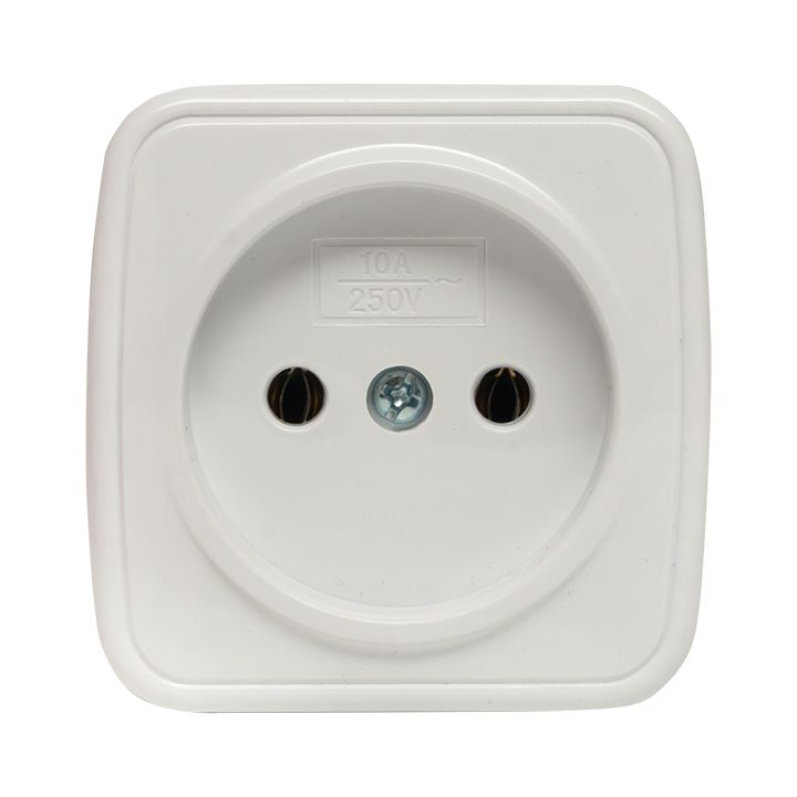 Минск Розетка 1-местная ОП 10А без заземления белая EKF Basic EGR10-022-10