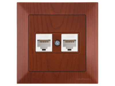 Розетка компьютерная 2xRJ45, Cat6, скрытая, вишня, DARIA, , 2xRJ 45, 8-pin, соединения типа 568A или 568B, Mutlusan 21201410156