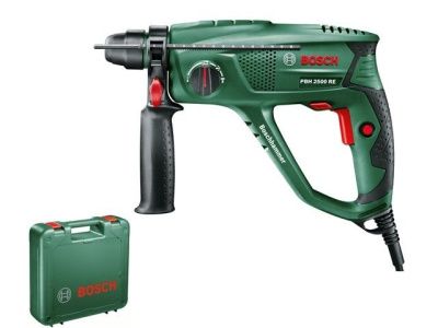 Перфоратор PBH 2500 RE в чем., 600 Вт, 1.9 Дж, 3 реж., патрон SDS-plus, вес 2.2 кг Bosch 0603344421