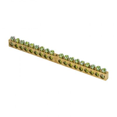 Шина PEN "ноль-земля" (6х9мм) 18 отверстий латунь крепеж по центру EKF PROxima sn0-63-18