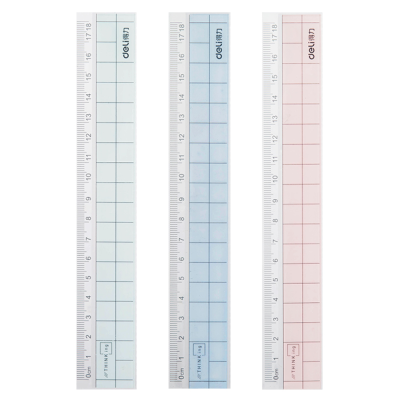 Линейка "Deli 6235", 18 см, прозрачный, ассорти