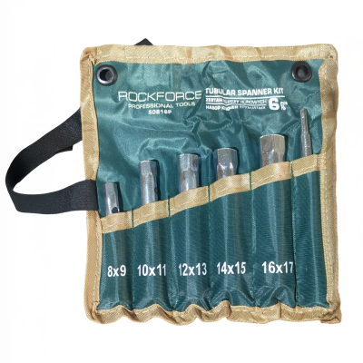 Набор ключей трубчатых 8×9-16×17 мм, с воротком 10×150 мм, 6 пр RockForce RF-50816P