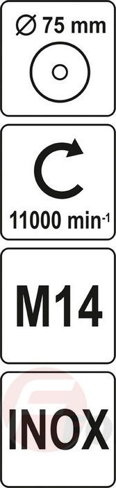 Щётка-крацовка чашка крученная с кольцом 75 мм М14 INOX Yato YT-4768