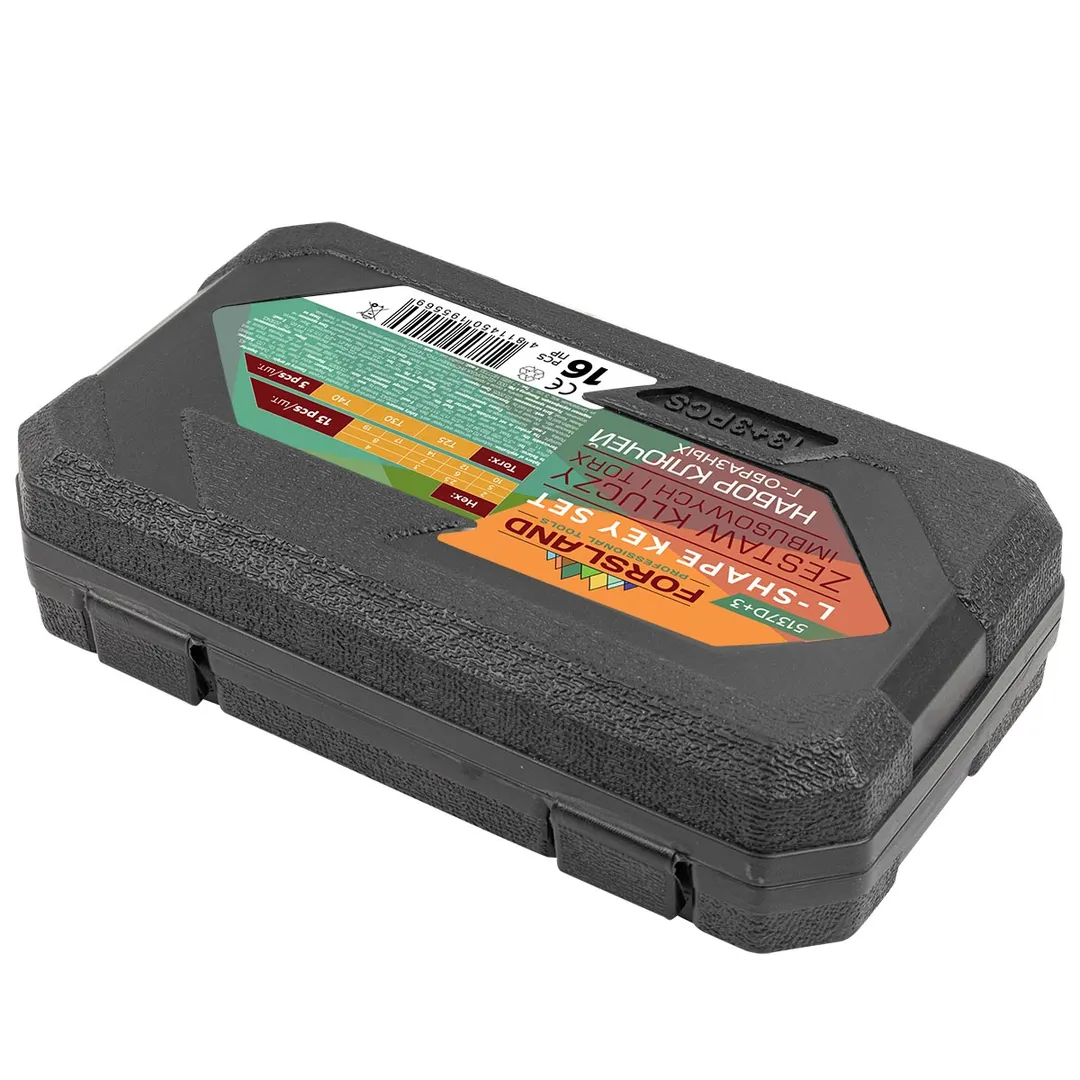 Набор Г-образных ключей HEX (6-гр) 2-19 мм, TORX T25, T30, T40 13+3 пр Forsland FORSLAND-5137D+3