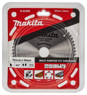 Диск пильный 185×30×2.2 мм, 60 зубов, для дерева, Makita D-65589