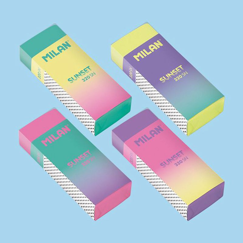 Ластик Milan "Sunset 320SL", 1 шт, ассорти