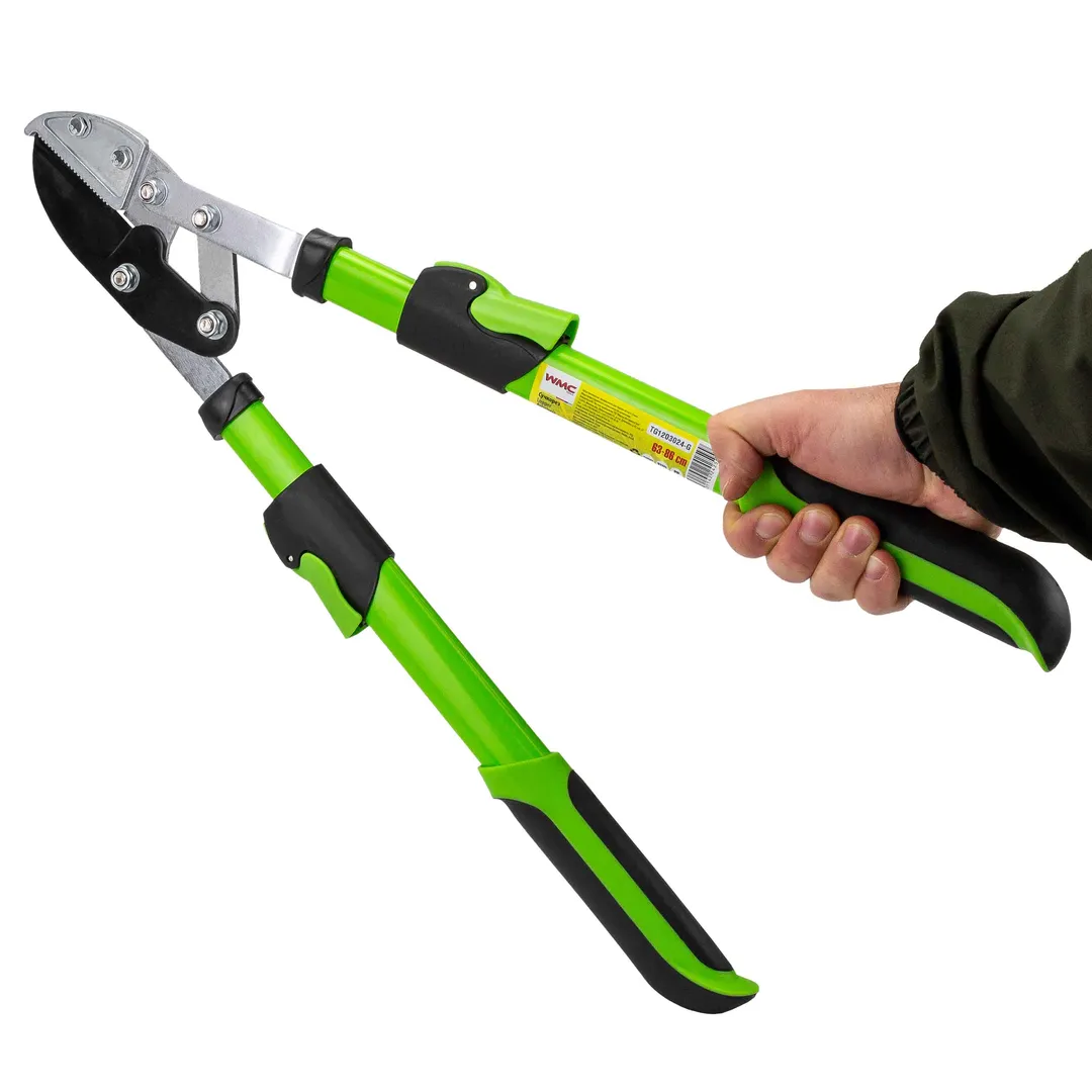 Сучкорез для сухих веток с телескопическими рукоятками 630-860 мм, L лезвия-80 мм WMC TOOLS WMC-TG1203024-G