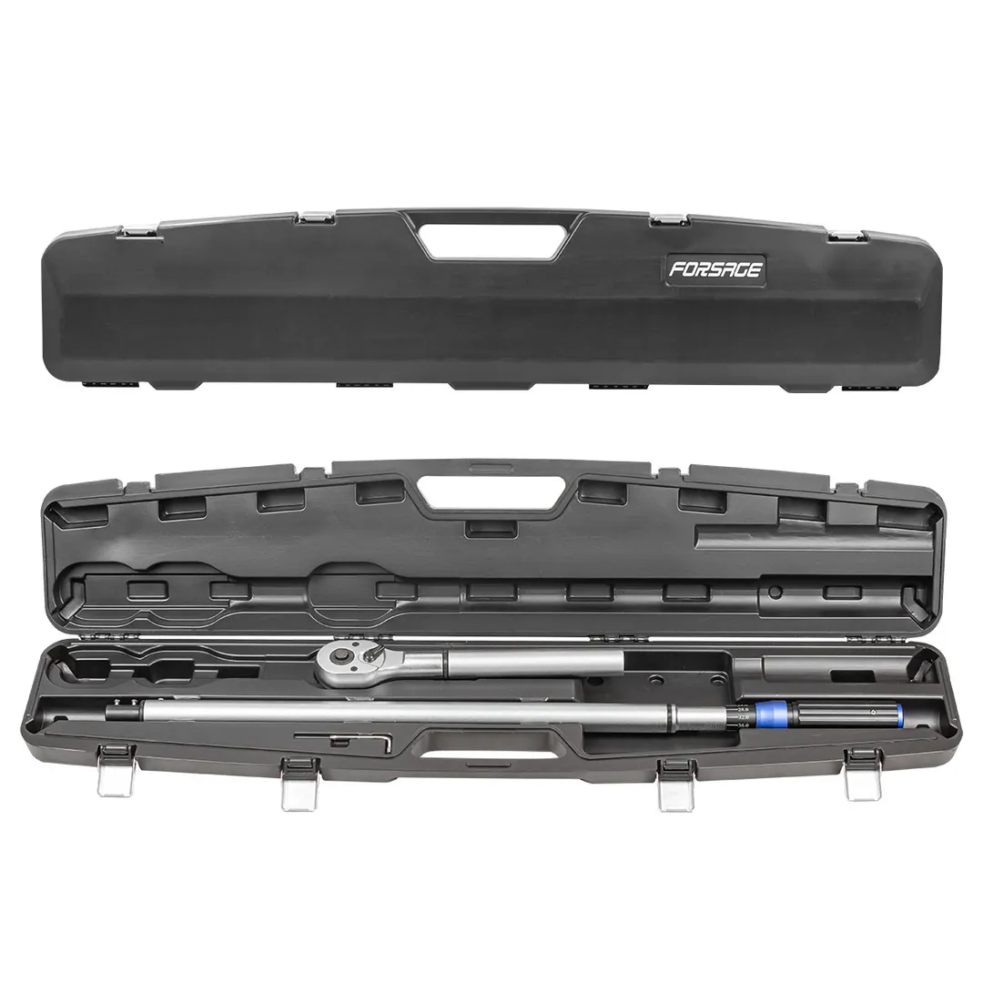 Ключ динамометрический щелчкового типа с быстрой фиксацией "Premium" 200-800Нм, 3/4", в пластиковом кейсе Forsage F-64761240 Premium