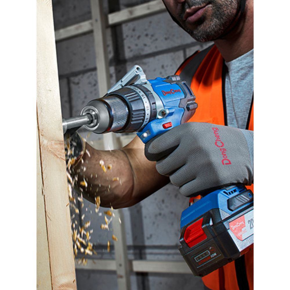 Аккумуляторная дрель-шуруповерт DongCheng DCJZ03-13 (TYPE EM), 20 В, 120 Нм, 2 АКБ, 4 Ач, З/У 4А