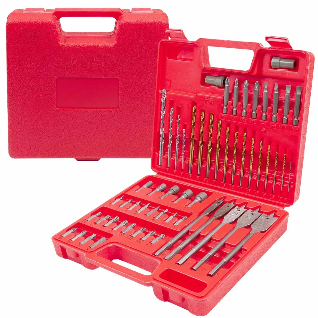 Набор бит и сверл по металлу, дереву, камню 57 пр ForceKraft FK-924U57