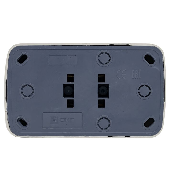 Минск Розетка 2-местная ОП 16А с заземлением белая EKF Basic EGR16-128-10