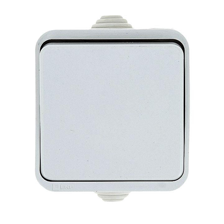 Прага Выключатель 1-клавишный 10А IP44 белый EKF EKV10-021-10-44