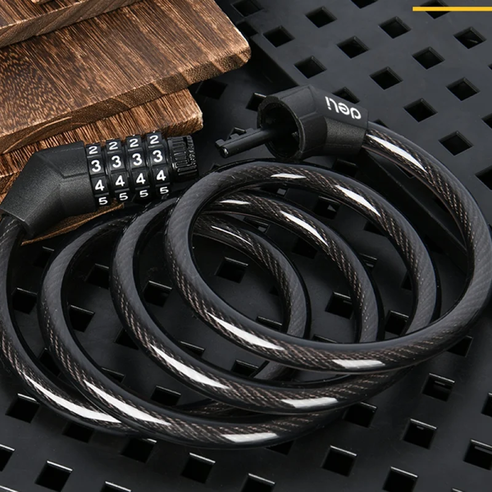 Замок тросовый велосипедный Deli YS EDL508051, 10 x 1200 мм, кодовый