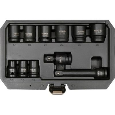 Набор ударных головок 1/2" 10-27 мм L39 мм СrMo 11 пр. Yato YT-10255