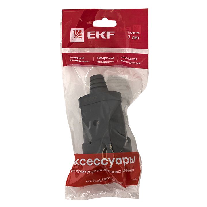 Гнездо штепсельное б/з черн, ПВХ 10A 250B EKF PROxima ASGO10-30