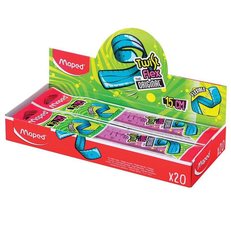 Линейка Maped "Twist n Flex", 15 см, ассорти