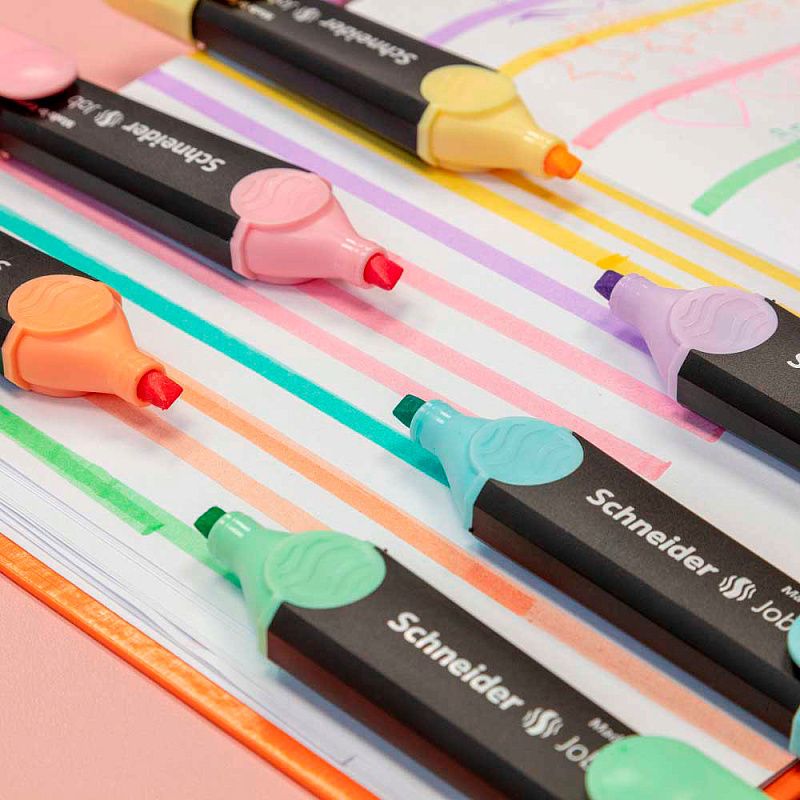 Набор маркеров текстовых "Schneider Job", 4 шт, пастельное ассорти