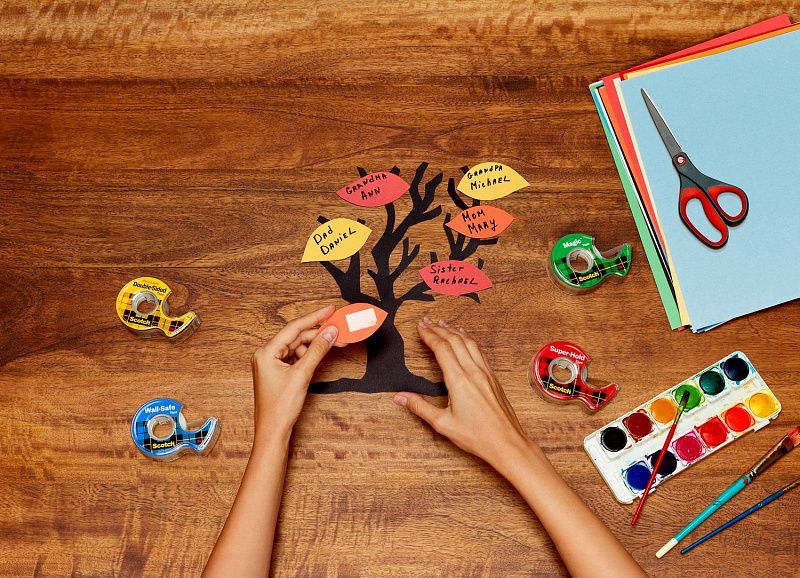 Клейкая лента двусторонняя "3М", 12x6.3 мм/м